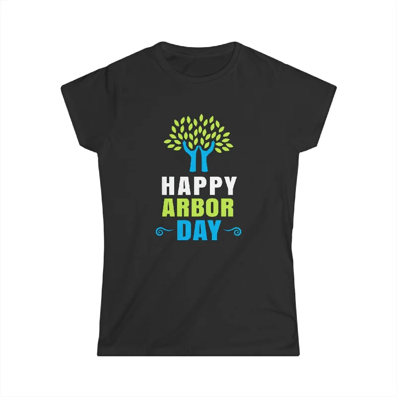 Happy Arbor Day Shirts Earth Day Shirts Save the Planet Womens T Shirts Casual Formal Business
