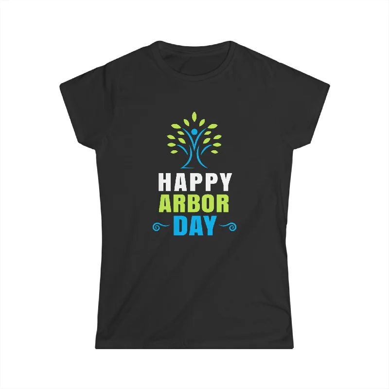 Happy Arbor Day Tree Hugger Cool Earth Day Arbor Day Womens Shirt Fitted T-Shirt Seamless Stretchy
