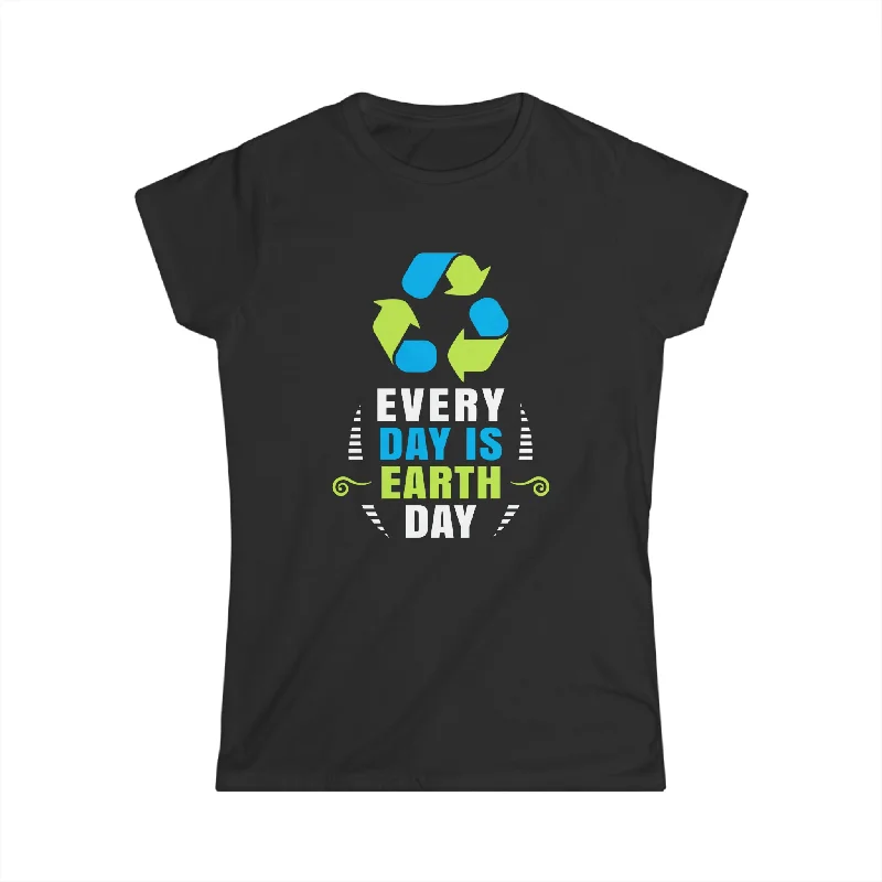 Happy Earth Day Tshirt Everyday is Earth Day Environmental Womens Shirt Handmade Hand-knitted Hand-woven