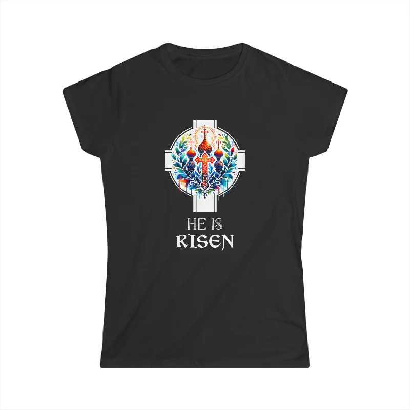 He Is Risen Cross Jesus Easter Christian Religious Men Teens Womens T Shirts Elasticated Padded Insulated