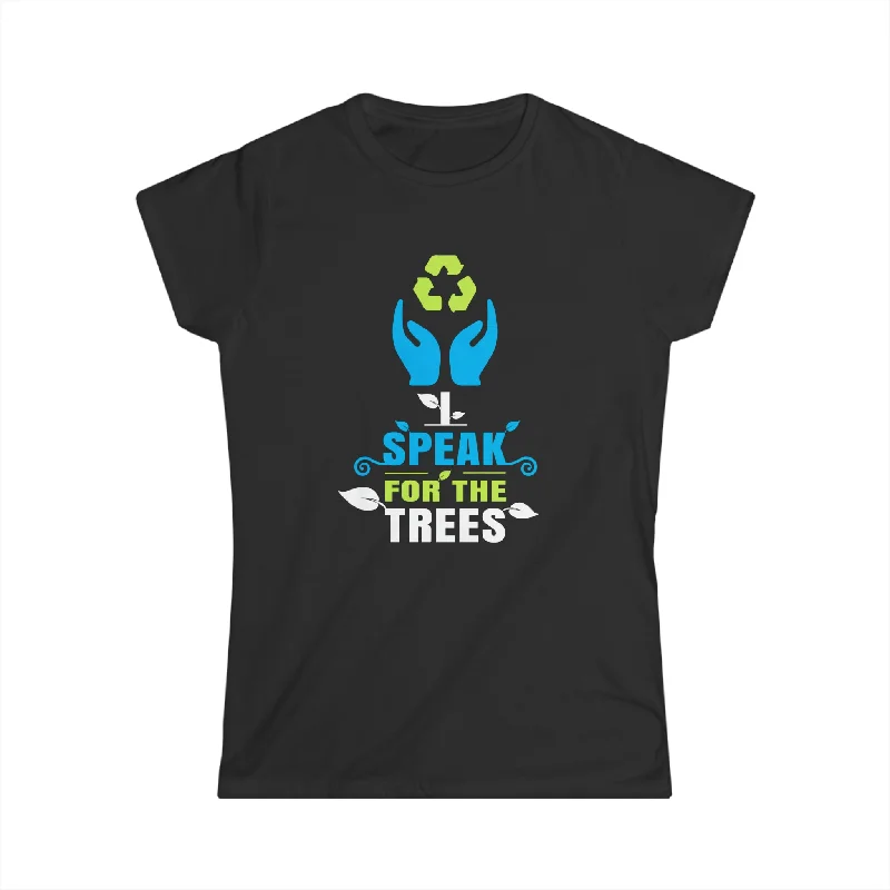 I Speak For Trees Earth Day Save Earth Inspiration Hippie Women Shirts Mesh Canvas Denim