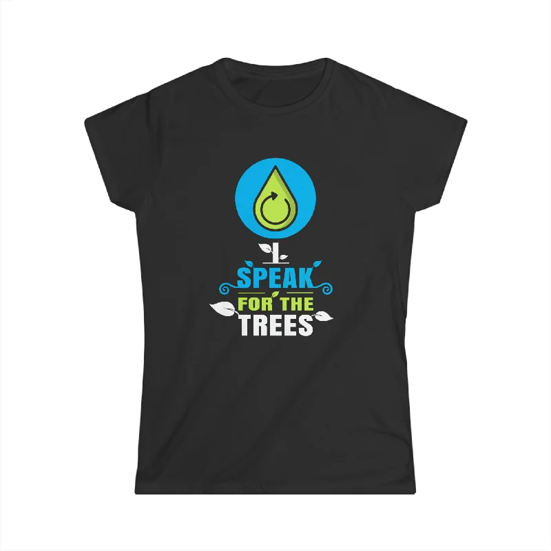 I Speak For Trees Earth Day Save Earth Inspiration Hippie Womens Shirt Striped Floral Plaid