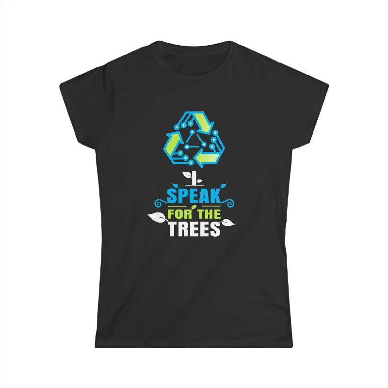 I Speak For Trees Earth Day Save Earth Inspiration Hippie Womens T Shirt Beaded Sequined Faux Fur