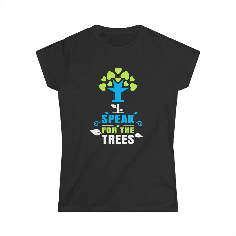 I Speak For Trees Earth Day Save Earth Inspiration Hippie Womens T Shirts Layered Multi-layer Single Layer