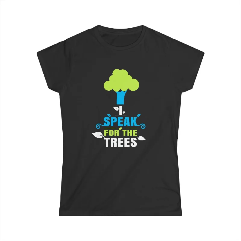I Speak For Trees Planet Save Earth Day Graphic Womens Shirt Elegant Classic Vintage
