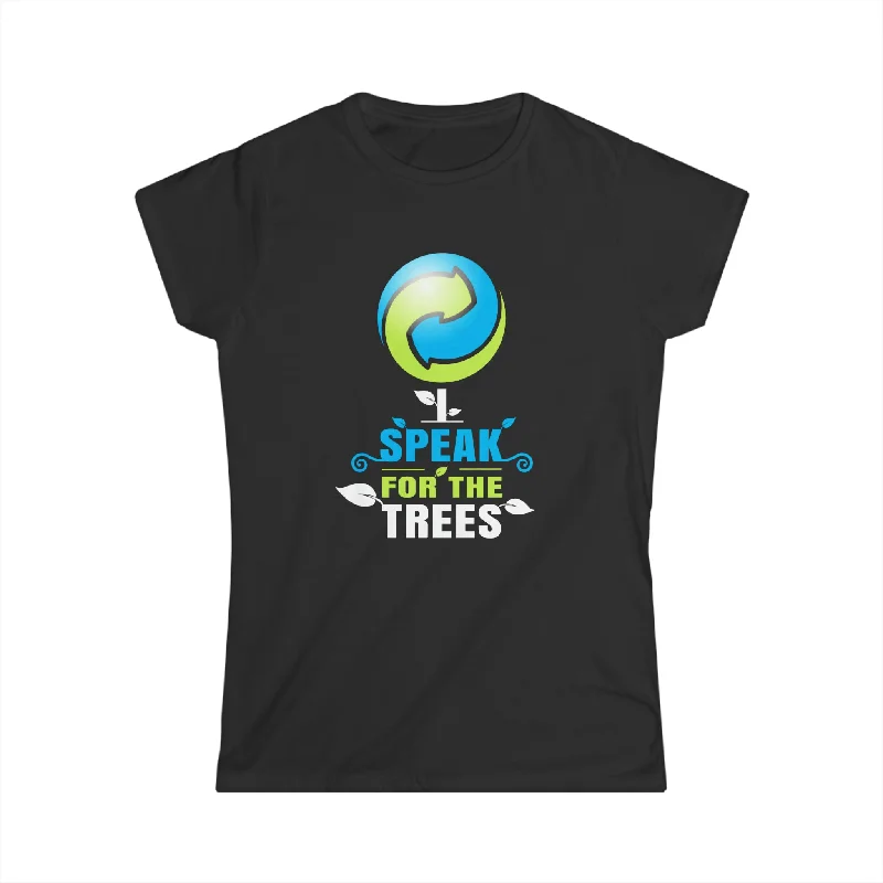 I Speak For Trees Planet Save Earth Day Graphic Womens Shirts Handmade Hand-knitted Hand-woven