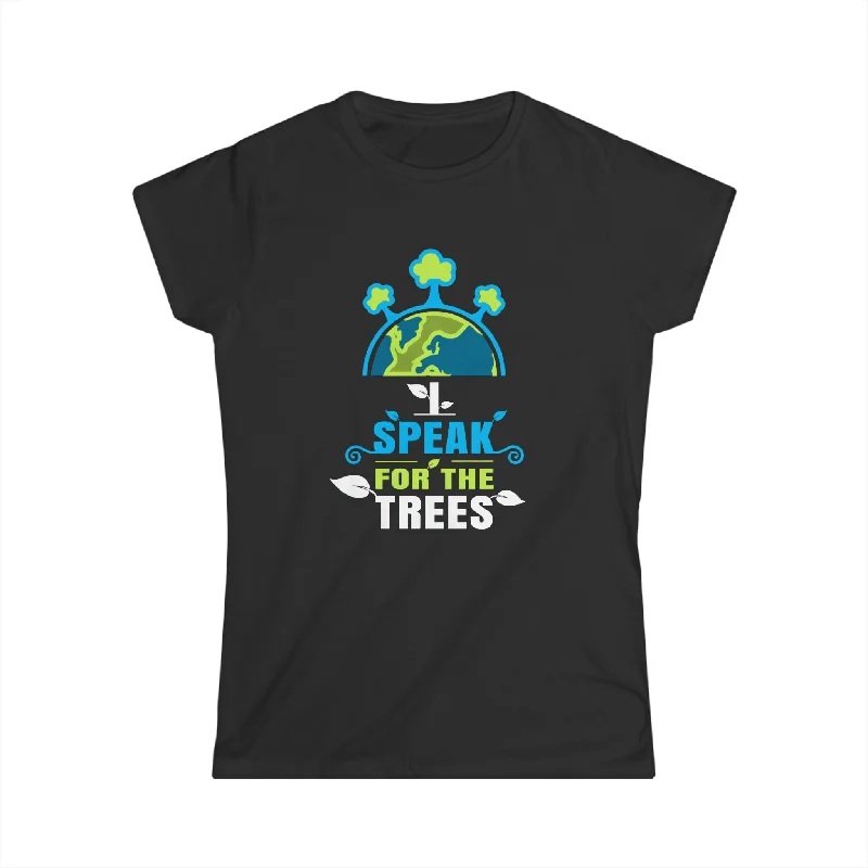 Nature Shirt I Speak For The Trees Save the Planet Shirts for Women Polka Dot Checkered Tartan