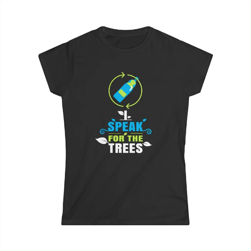 Nature Shirt I Speak For The Trees Save the Planet Womens T Shirts Real Fur Shearling Chenille