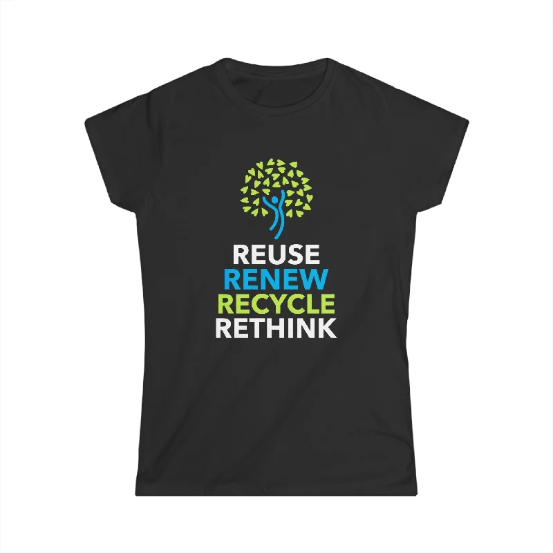 Peace Love Recycle Earth Day Funny Quote Teachers Recycle Womens T Shirt Real Fur Shearling Chenille