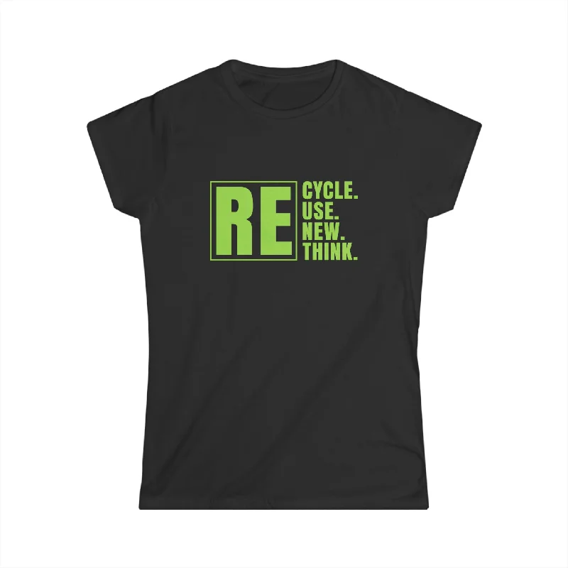 Planet Earth Recycle Symbol T-Shirt Environmentalist Activism Recycle Womens T Shirt Chenille Brocade Lace