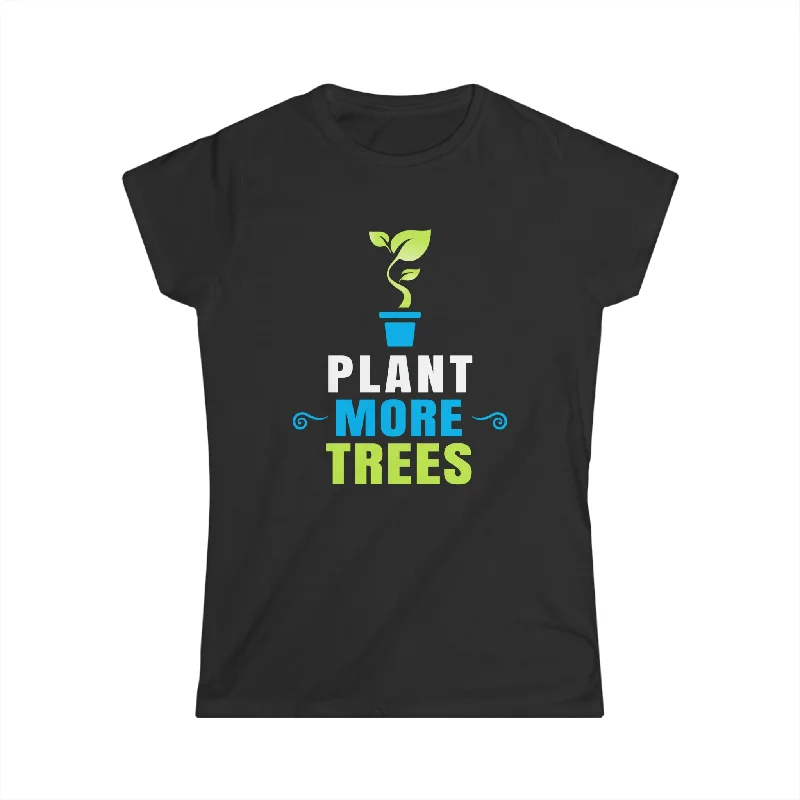 Plant More Trees Shirt Gift Environmental Earth Day Arbor Day Womens T Shirts Houndstooth Herringbone Solid