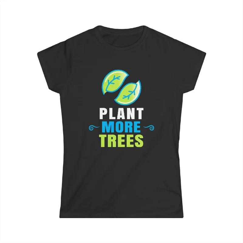 Plant More Trees Tree Hugger Tshirt Earth Day Arbor Day Womens T Shirt Print Jacquard Patchwork