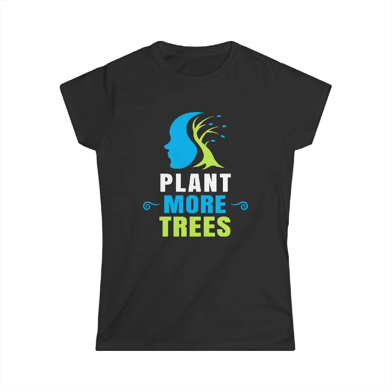 Plant More Trees Tshirts Tree Planting Happy Arbor Day Womens Shirts Striped Floral Plaid