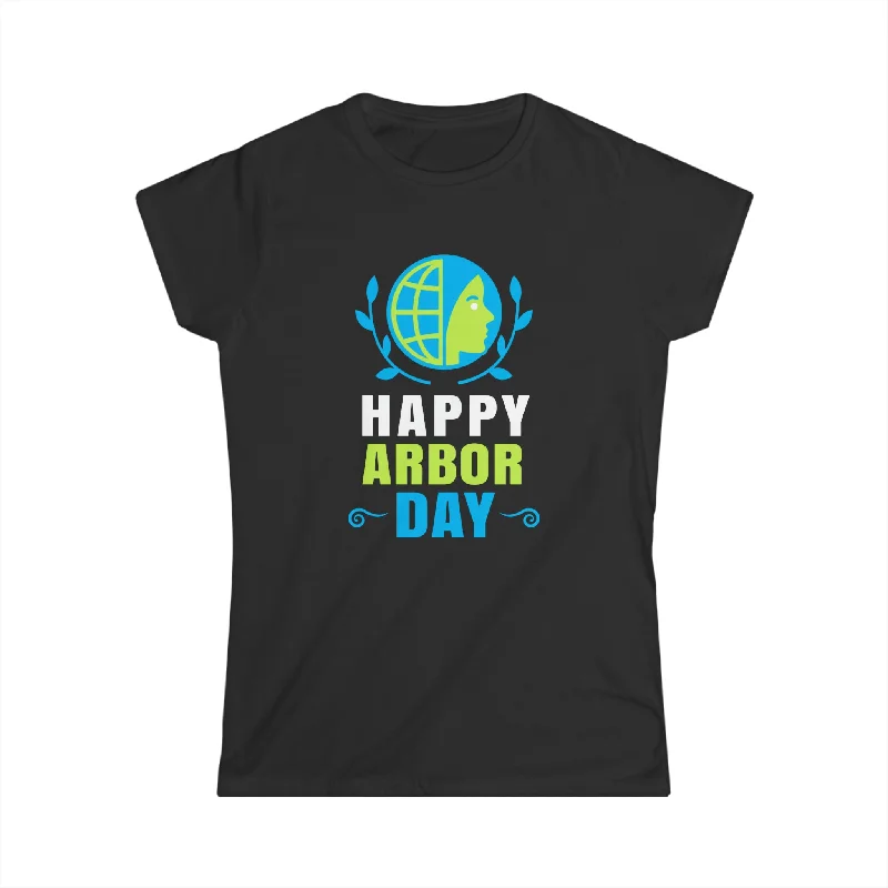 Plant Trees Environmental Crisis Activism Happy Arbor Day Womens Shirt Plaid T-Shirt Polka Dot Checkered