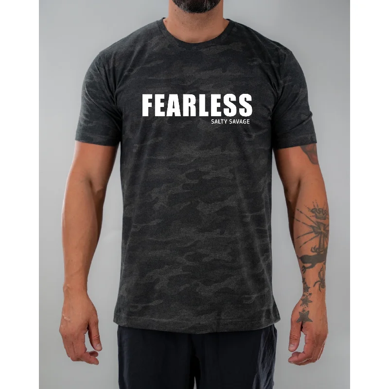Salty Savage Unisex "FEARLESS" Tee Knit Fabric Woven Fabric Fleece Fabric