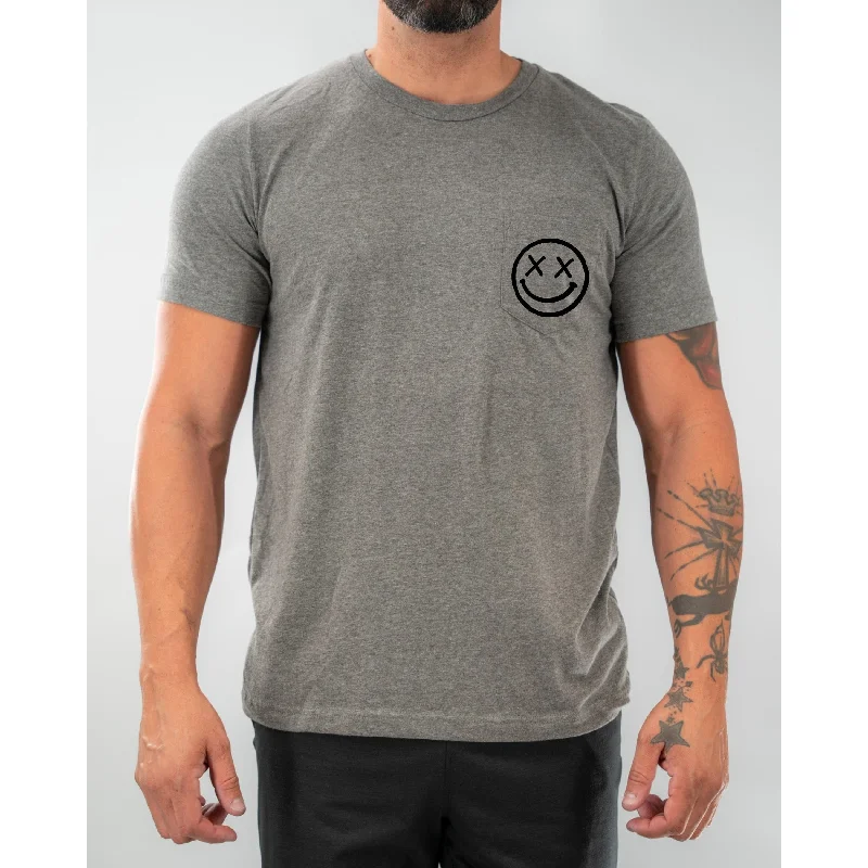 Salty Savage Unisex “OG Smile” Pocket Tee | Basic Print Jacquard Patchwork