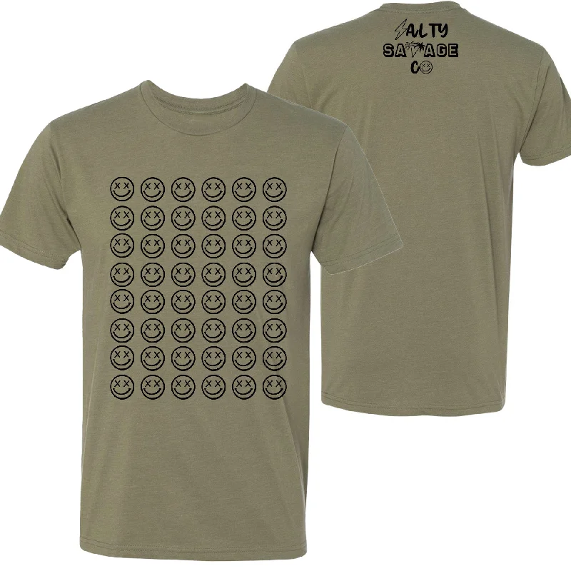 Salty Savage Unisex “OG Smile" Tee | Stuck On Repeat | Collared Crew Neck Turtle Neck
