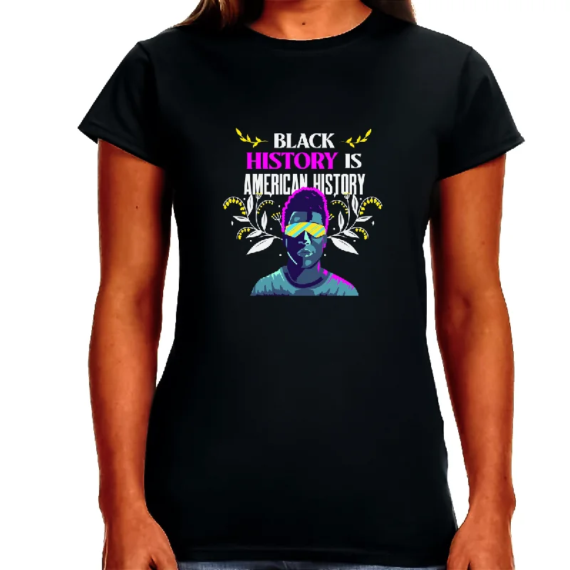 Black History T-shirt for Women Freedom Day Womens Black Pride Tee Zippered Buttoned Snapped