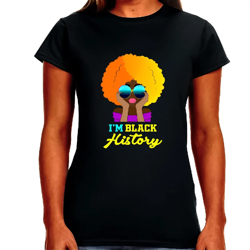 Black History T-shirt for Women Freedom Day Womens Black Pride Tee Layered Multi-layer Single Layer