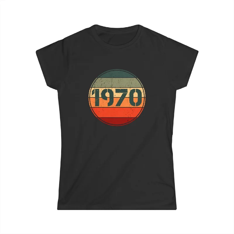 Vintage 1970 Birthday Shirts for Women Funny 1970 Birthday Womens Shirts Mesh Fabric Canvas Fabric Denim Fabric