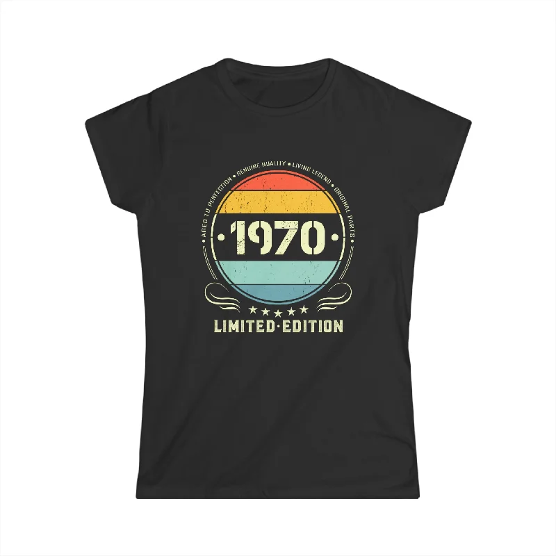 Vintage 1970 Limited Edition 1970 Birthday Shirts for Women Womens Shirt Chenille Blend Fleece Blend Nylon Blend