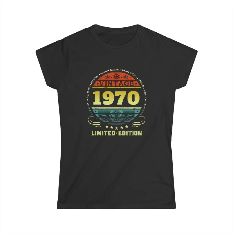 Vintage 1970 Limited Edition 1970 Birthday Shirts for Women Womens Shirts Embroidered Appliqued Beaded