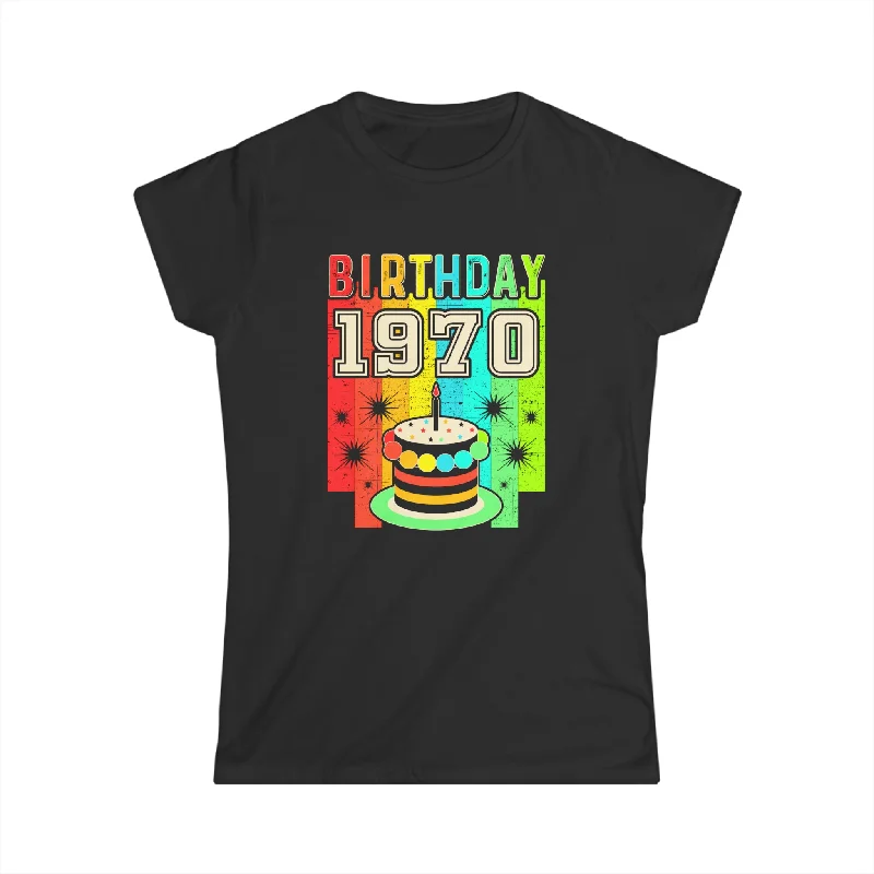 Vintage 1970 T Shirts for Women Retro Funny 1970 Birthday Womens T Shirt Lace Blend Ribbed Blend Corduroy Blend
