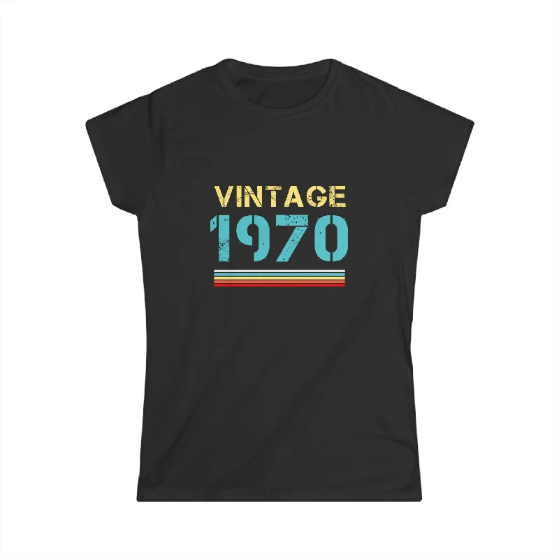 Vintage 1970 T Shirts for Women Retro Funny 1970 Birthday Womens T Shirt Rayon Fabric Velvet Fabric Corduroy Fabric