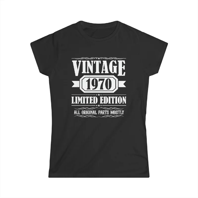 Vintage 1970 TShirt Women Limited Edition BDay 1970 Birthday Womens Shirt Jersey Fabric Tulle Fabric Batik Fabric