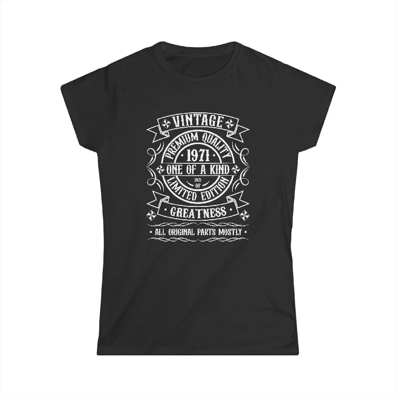 Vintage 1971 T Shirts for Women Retro Funny 1971 Birthday Women Tops Fashionable Trendy Casual