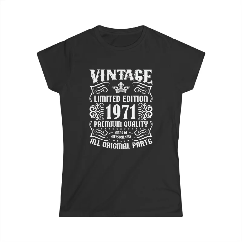 Vintage 1971 TShirt Women Limited Edition BDay 1971 Birthday Shirts for Women Machine Wash Dry Clean Hand Wash