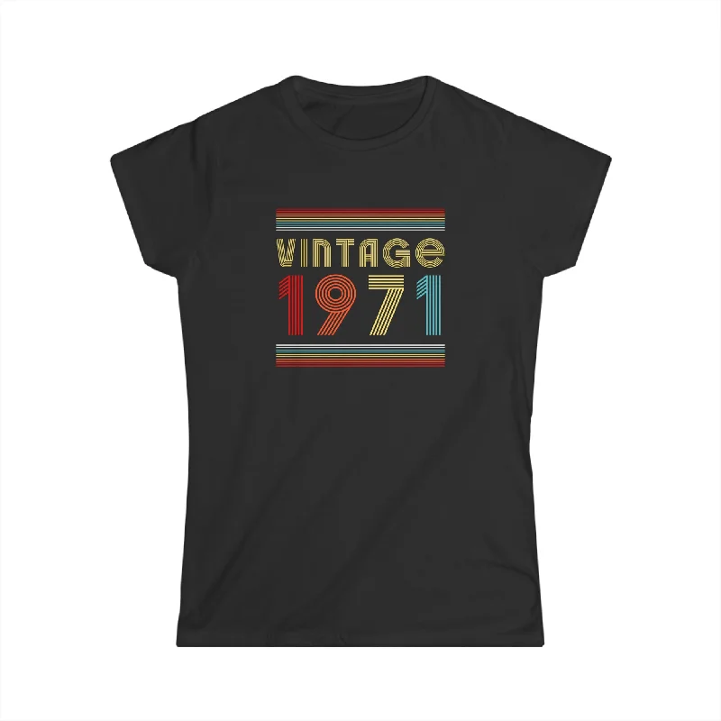 Vintage 1971 TShirt Women Limited Edition BDay 1971 Birthday Womens Shirts Fleece Nylon Spandex