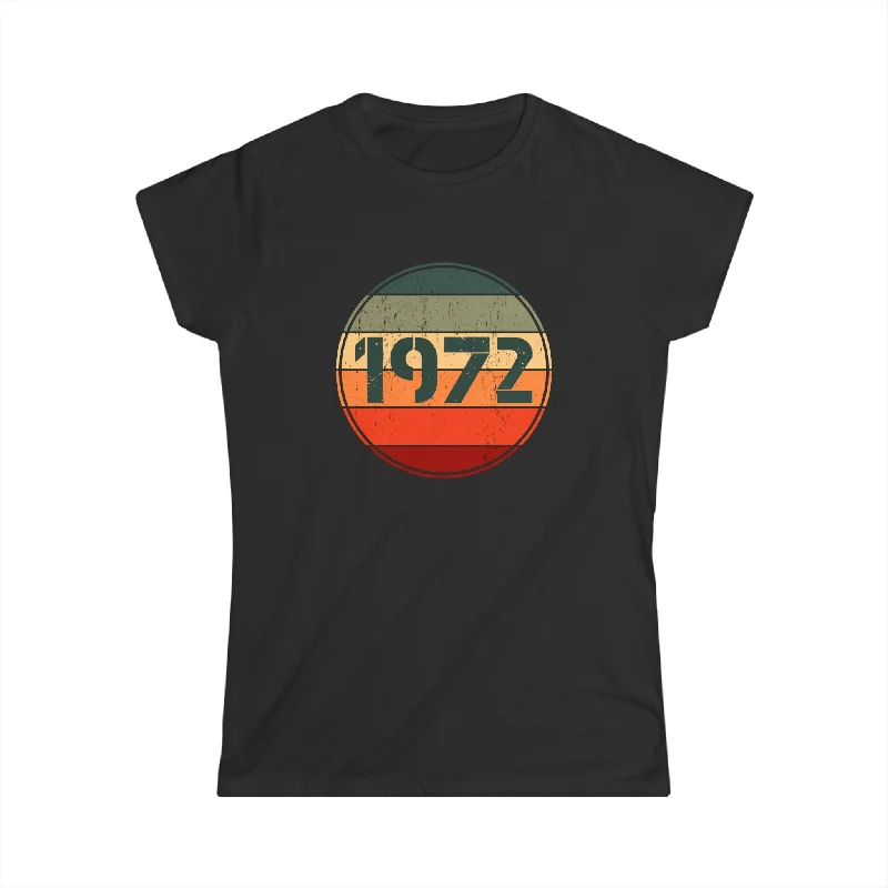 Vintage 1972 Birthday Shirts for Women Funny 1972 Birthday Womens Shirts Zippered Front Buttoned Front Snap Front