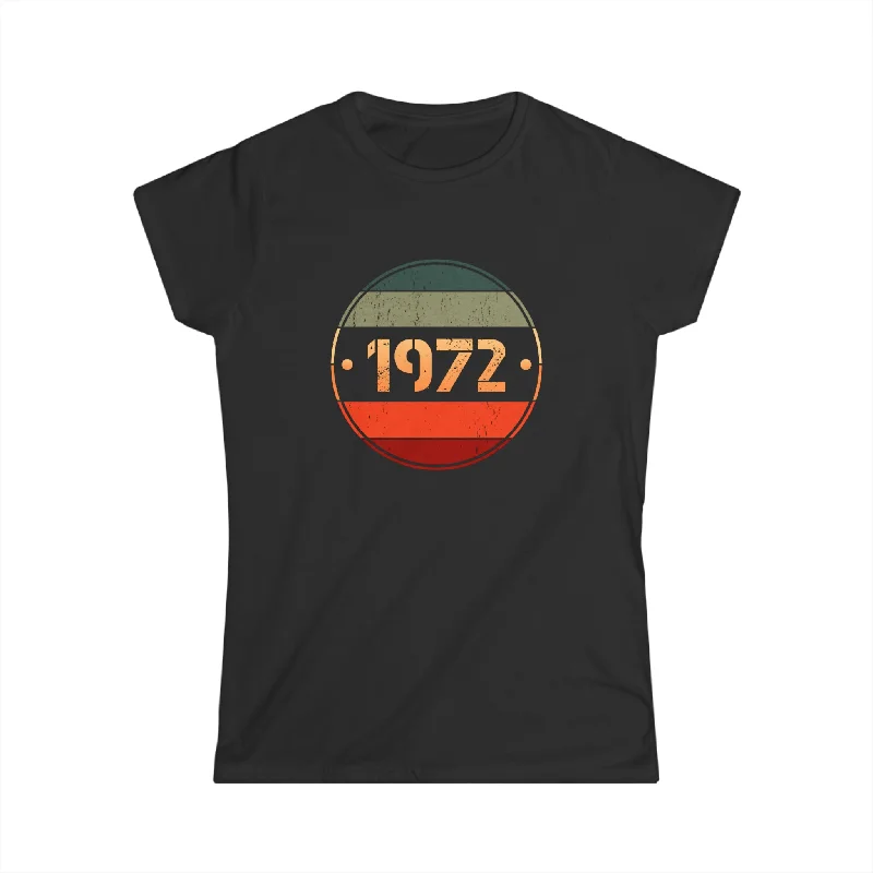 Vintage 1972 Limited Edition 1972 Birthday Shirts for Women Shirts for Women Notch Collar Peter Pan Collar Cowl Neck