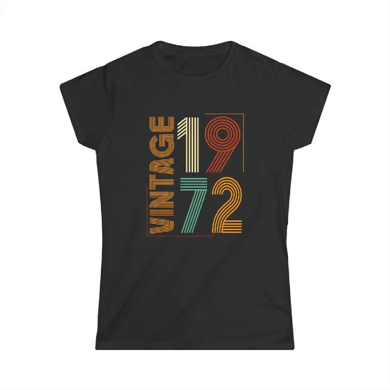 Vintage 1972 TShirt Women Limited Edition BDay 1972 Birthday Women Shirts Sequined Glittery Shiny