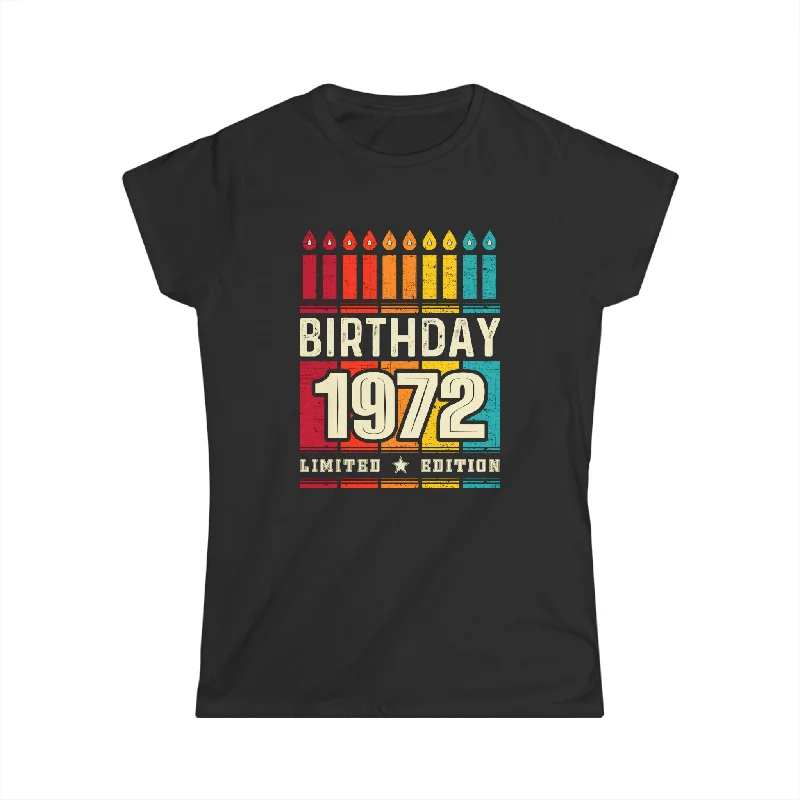 Vintage 1972 TShirt Women Limited Edition BDay 1972 Birthday Women Tops Solid Print Embellished