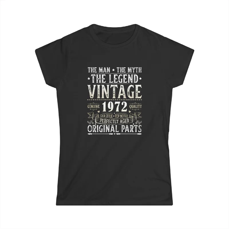 Vintage 1972 TShirt Women Limited Edition BDay 1972 Birthday Womens T Shirt Zippered Front Buttoned Front Snap Front