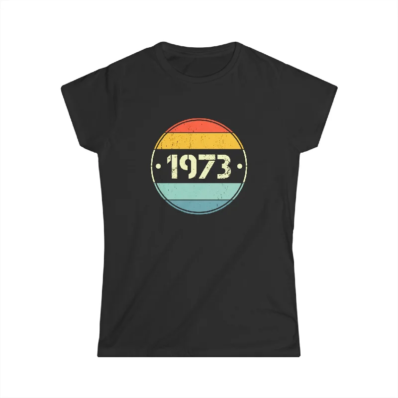 Vintage 1973 Birthday Shirts for Women Funny 1973 Birthday Shirts for Women Rayon Velvet Corduroy