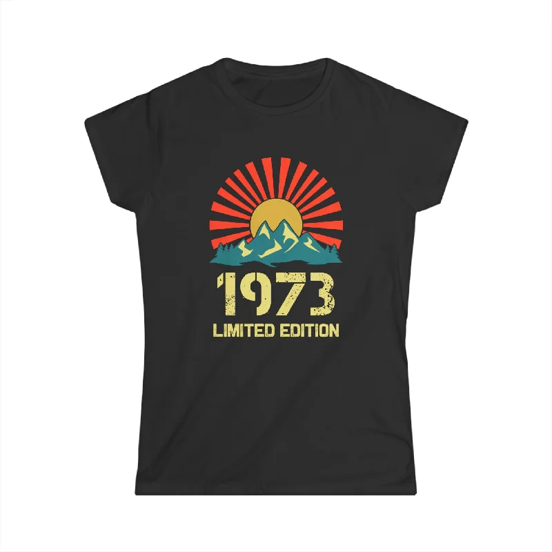 Vintage 1973 Limited Edition 1973 Birthday Shirts for Women Womens Shirt Layered Multi-layer Single Layer