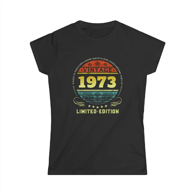 Vintage 1973 Limited Edition 1973 Birthday Shirts for Women Womens T Shirt Modern Contemporary Chic