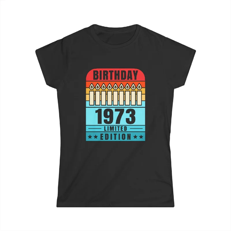 Vintage 1973 TShirt Women Limited Edition BDay 1973 Birthday Women Tops Handmade Hand-knitted Hand-woven