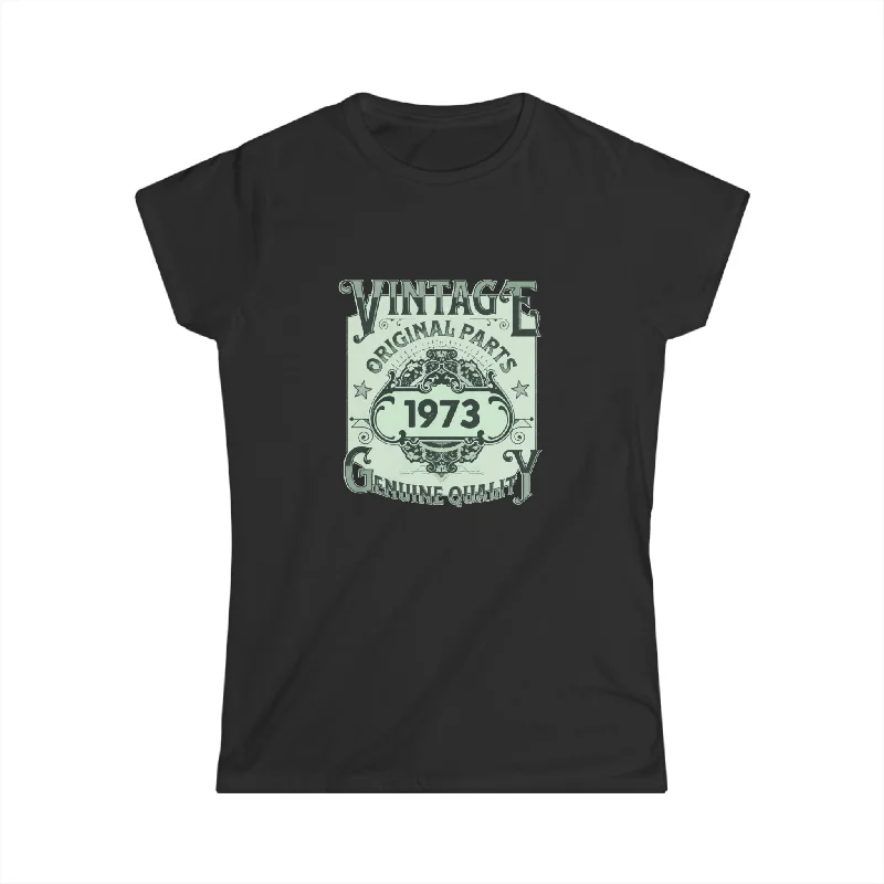 Vintage 1973 TShirt Women Limited Edition BDay 1973 Birthday Women Tops Lace Blend Ribbed Blend Corduroy Blend