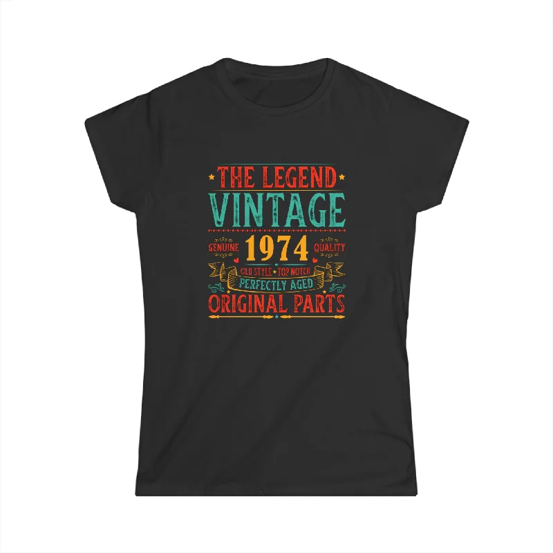 Vintage 1974 TShirt Women Limited Edition BDay 1974 Birthday Womens Shirts Layered Multi-layer Single Layer