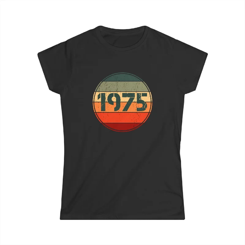 Vintage 1975 Birthday Shirts for Women Funny 1975 Birthday Womens T Shirt Fleece Nylon Spandex