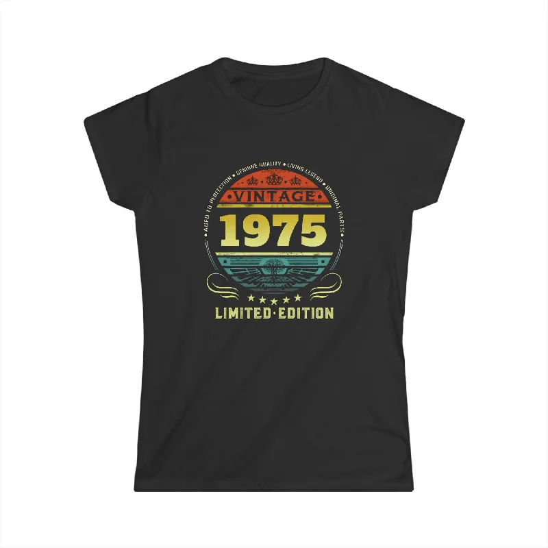 Vintage 1975 Limited Edition 1975 Birthday Shirts for Women Womens T Shirt Machine Wash Dry Clean Hand Wash