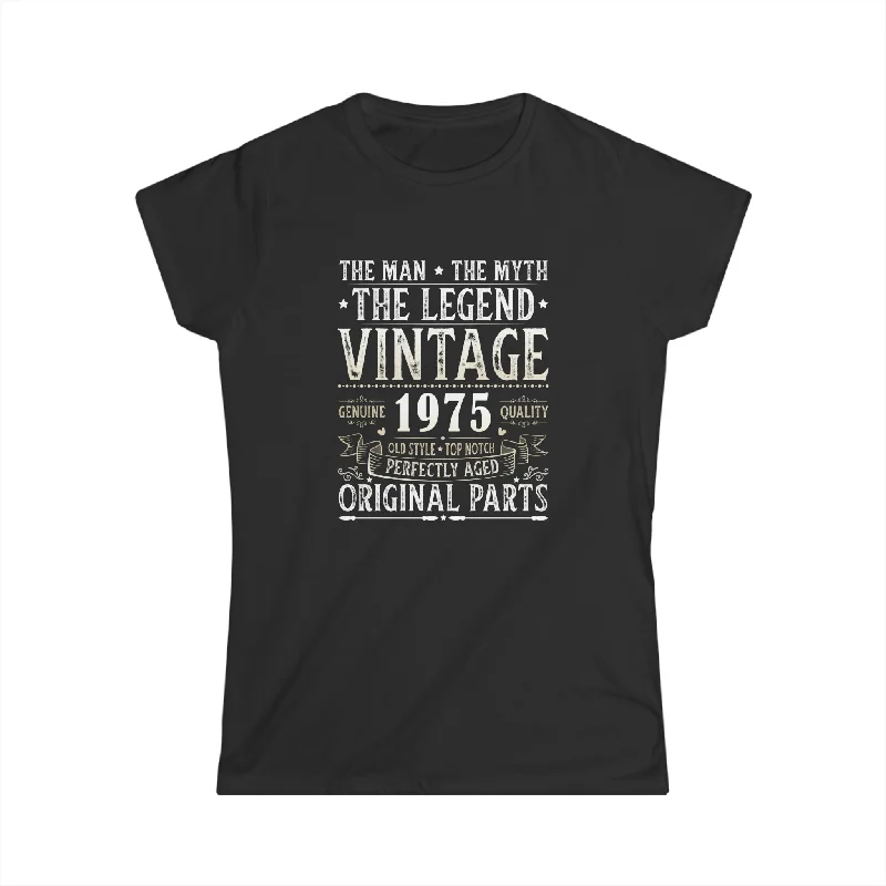 Vintage 1975 TShirt Women Limited Edition BDay 1975 Birthday Women Tops Cotton Fabric Linen Fabric Terry Fabric