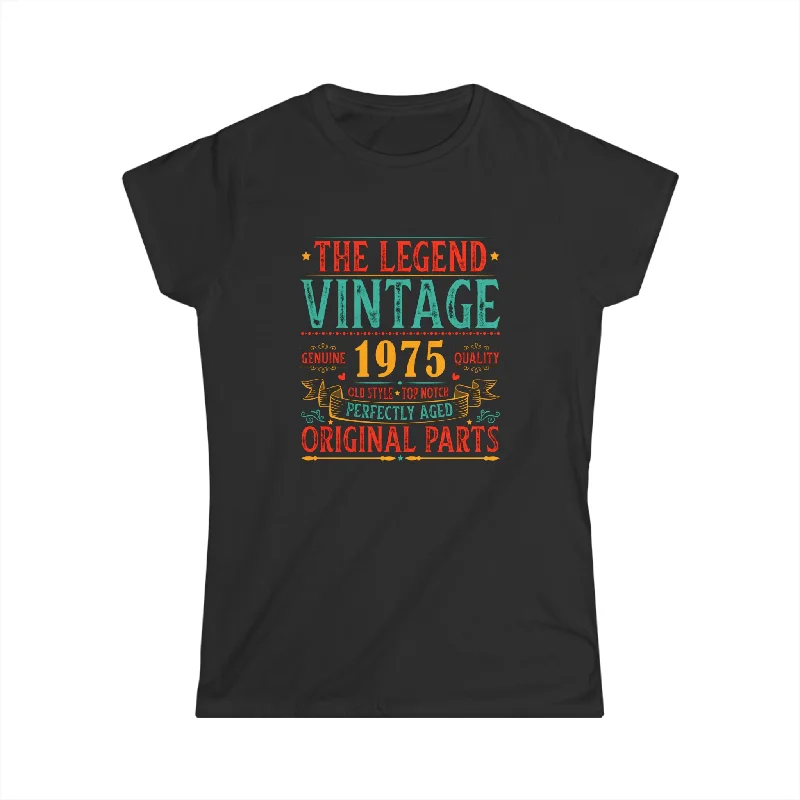 Vintage 1975 TShirt Women Limited Edition BDay 1975 Birthday Womens T Shirts Jersey Fabric Tulle Fabric Batik Fabric