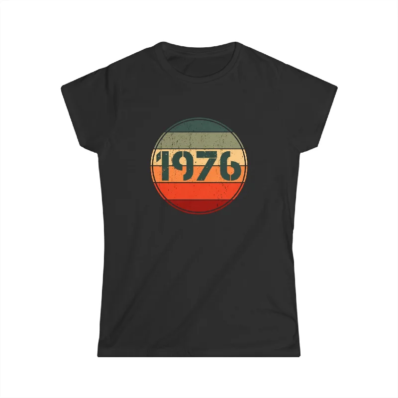 Vintage 1976 Birthday Shirts for Women Funny 1976 Birthday Women Tops Chenille Blend Fleece Blend Nylon Blend