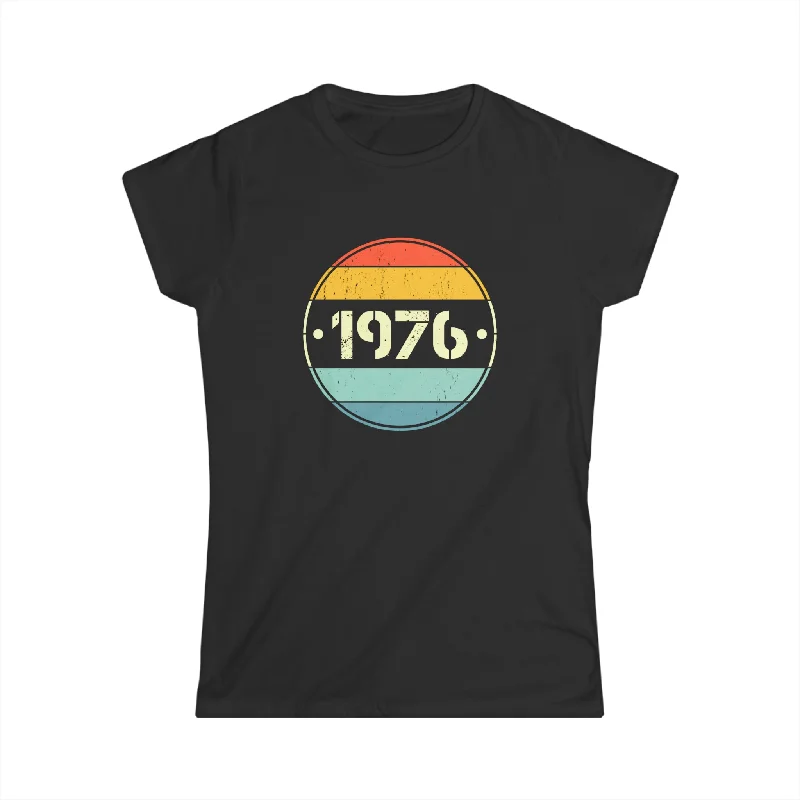 Vintage 1976 Birthday Shirts for Women Funny 1976 Birthday Womens T Shirt Hooded Caped Shawl Collar