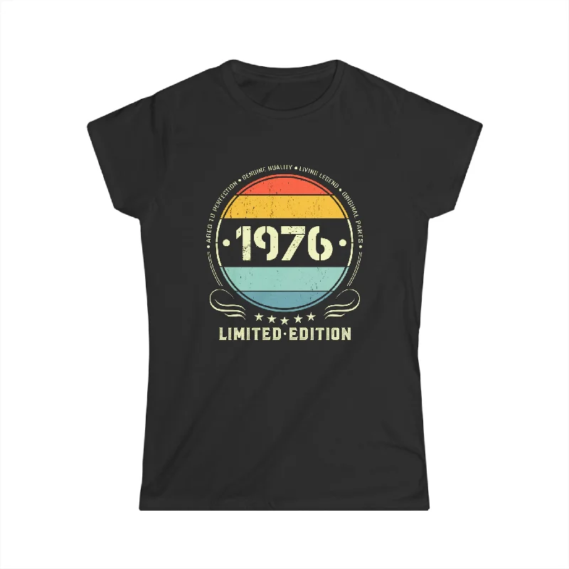 Vintage 1976 Limited Edition 1976 Birthday Shirts for Women Womens Shirts Collared Crew Neck Turtle Neck